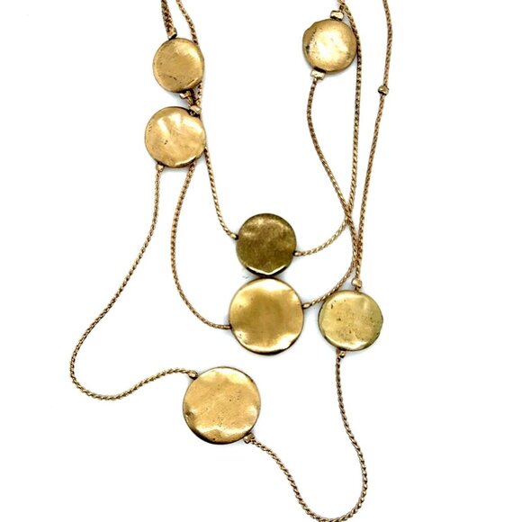 Triple Layered Matte Discs Necklace - Picture 1 of 6